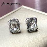 925 Silver 6ct Asscher Cut Lab Diamond Stud Earrings