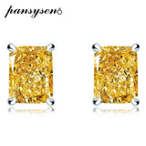 925 Silver Citrine Diamond Stud Earrings for Women Wedding