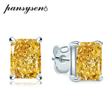 925 Silver Citrine Diamond Stud Earrings for Women Wedding