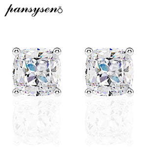 925 Silver Moissanite Citrine Stud Earrings Wedding Gift
