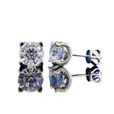 925 Silver 8MM Round Diamond Stud Earrings Wedding Party Fine Jewelry