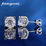 925 Silver 8MM Round Diamond Stud Earrings Wedding Party Fine Jewelry