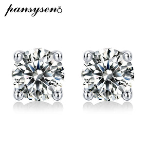 2CT Moissanite Earrings 18K Plated Stud Ear Jewelry for Women