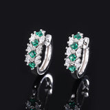 925 Silver Emerald Sapphire Ruby Clip Earrings Women Fine Jewelry