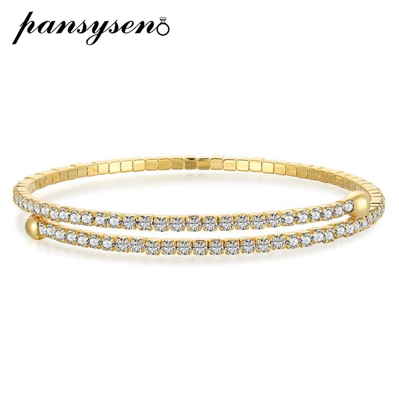 925 Silver Moissanite Diamond Bangle Women's Jewelry