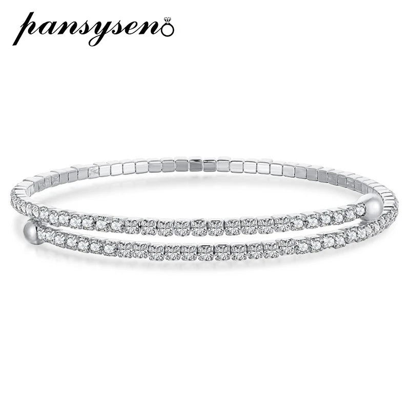 925 Silver Moissanite Diamond Bangle Women's Jewelry
