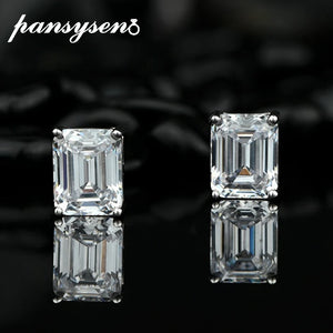 Vintage Emerald Diamond Ear Stud Earrings