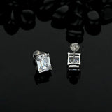 Vintage Emerald Diamond Ear Stud Earrings