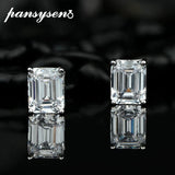 Vintage Emerald Diamond Ear Stud Earrings