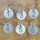 23mm Stainless Steel Number Tag Key Chain Dog Tag 10 pcs/bag