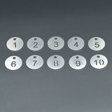 23mm Stainless Steel Number Tag Key Chain Dog Tag 10 pcs/bag