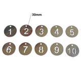 Silver Stainless Steel Number Key Tags with Rings - Pack of 5