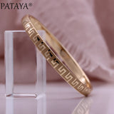 PATAYA 585 Rose Round Glossy Bangle Women Wedding Jewelry