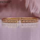 PATAYA 585 Rose Round Glossy Bangle Women Wedding Jewelry