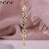 PATAYA Women Bangle Wedding Fine 585 Rose Natural Zircon Jewelry Gift