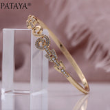 PATAYA Women Bangle Wedding Fine 585 Rose Natural Zircon Jewelry Gift