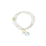 Rose Crystal Bracelet Natural Pearl Moonstone Wedding Crown Girl Bracelet Gift
