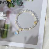 Rose Crystal Bracelet Natural Pearl Moonstone Wedding Crown Girl Bracelet Gift