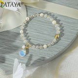 Rose Crystal Bracelet Natural Pearl Moonstone Wedding Crown Girl Bracelet Gift