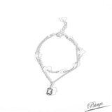 Green Natural Zircon Pearl Bracelet 585 Rose Double Layer Love Bracelet