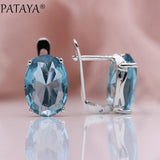Oval Tourmaline Gradient Dangle Earrings 585 Rose Zircon Fine Earring