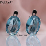 Oval Tourmaline Gradient Dangle Earrings 585 Rose Zircon Fine Earring