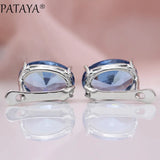 Oval Tourmaline Gradient Dangle Earrings 585 Rose Zircon Fine Earring