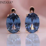 Oval Tourmaline Gradient Dangle Earrings 585 Rose Zircon Fine Earring