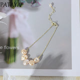 PATAYA Pink Pearl Women Bracelet 585 Rose Gold Romantic Wedding Engagement