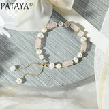 Pink Stone Bracelet & Pearl 585 Rose Wedding Jewelry