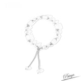 Pink Stone Bracelet & Pearl 585 Rose Wedding Jewelry