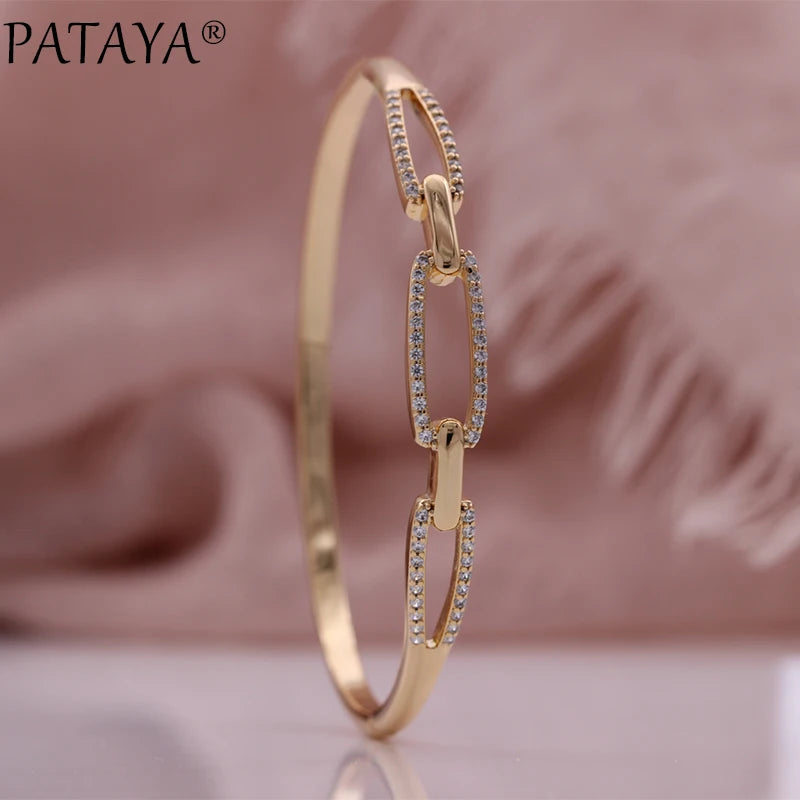 PATAYA 585 Rose Wedding Natural Zircon Bangle
