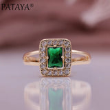 Rose Earrings Ring Set Green Zircon Jewelry Set For Women