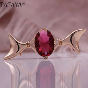PATAYA Women Wedding Zircon 585 Rose Fine Brooch