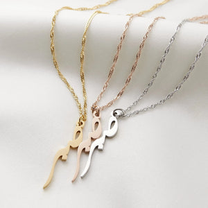 Patience Calligraphy Necklace Stainless Steel Allah Pendant Women Gift