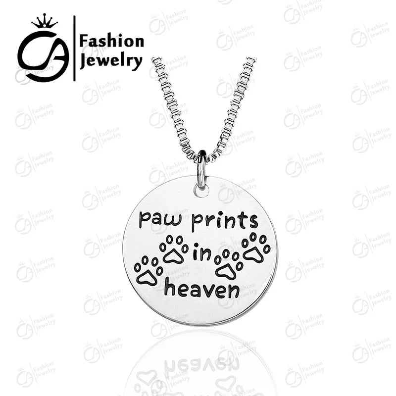 PAW PRINTS IN HEAVEN Christmas Gift Pendant Necklace Jewelry