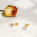 3PC Pearl CZ Stainless Steel Stud Earrings Set for Women Waterproof