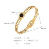 Roman Numerals Stainless Steel Women Bracelet Shell Plated Bangle