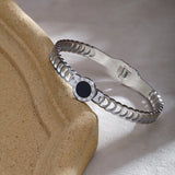 Roman Numerals Stainless Steel Women Bracelet Shell Plated Bangle