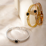 Roman Numerals Stainless Steel Women Bracelet Shell Plated Bangle