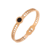 Roman Numerals Stainless Steel Women Bracelet Shell Plated Bangle