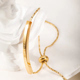 Geometric Chain Bangle Bracelet for Women - Charm Jewelry