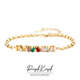 Colorful CZ Bracelet for Women Stainless Steel Chain