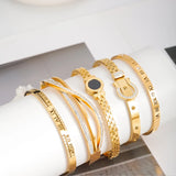 Stainless Steel Crystal Bracelet Cuff Bangle for Women