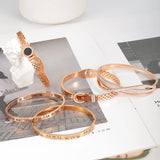 Stainless Steel Crystal Bracelet Cuff Bangle for Women