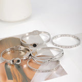 Stainless Steel Crystal Bracelet Cuff Bangle for Women
