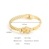 Stainless Steel Crystal Bracelet Cuff Bangle for Women