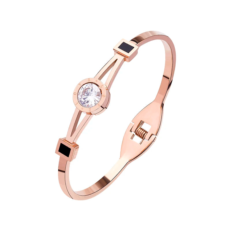 Stainless Steel Love Bracelet for Women with Cubic Zirconia