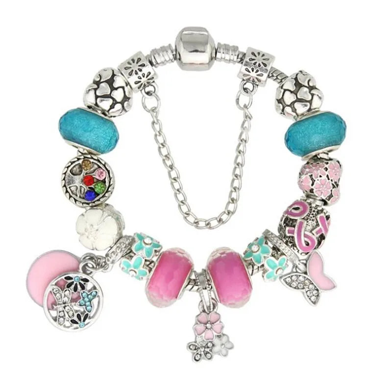 Pink Ribbon Breast Cancer Awareness DIY Bracelet Jewelry