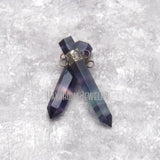 Faceted Rainbow Fluorite Hexagonal Prisms Pendant